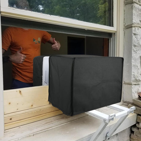 600D Outdoor Air Conditioner Covers and Indoor Air Conditioner Cover for U-Shaped Window Air Conditioner Unit, with Adjustable Hook and Loop Strap...