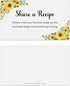 321Done Sunflower Request a Recipe Card (Set of 50) 3.5x2 White - Floral Recipe Share Insert Card for Bridal Shower Invitation, Keepsake, Heavy Ca...