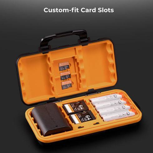 K&F Concept Camera Battery SD Card Holder for 4 SD Cards, 2 Camera Batteries, 6 TF Cards, 2 CF Cards or 2 XQDs, Water-Resistant and Anti-Shock Cas...