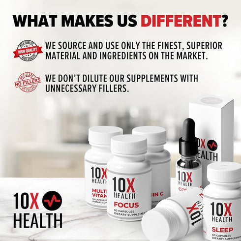 10X Health 5 MTHF Supplement - Methylated Multivitamin with Methylfolate & Magnesium for Brain, Heart Health, DNA & Neurotransmitter Synthesis - B...