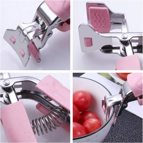 Stainless Steel Cooking Tongs, Kitchen Scald Resistant Hot Dish Gripper Pliers, Kitchen Tool Jig, Jig for Moving Hot Plates or Bowls with Hot Dish...
