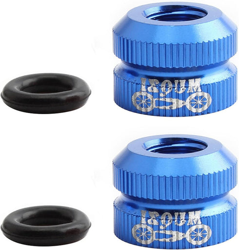 2 Packs Bike Vacuum Tire Presta Valve Nut Bicycle Inner Tube Valve Nuts with Sealed O Rings for Mountain Road Bikes Accessories Cycling Parts (Blu...