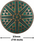 Bezelry 10 Pieces Tribal Sun Metal Shank Buttons. 23mm (7/8 inch) (Copper Green)...