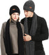 3PCS Winter Beanie Hat Scarf Touchscreen Gloves Set for Men and Women, Knitted Fleece Lined Hats Thermal Gloves Long Scarf...