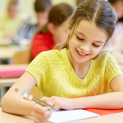 Whaline 24Pcs Beadable Pen Black Gold Silver Bead Ballpoint Pen Gel Ink Pen Retractable Writing Pens with Extra Refills for DIY Crafts Office Scho...