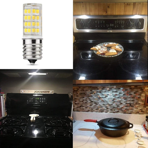 E17 LED Bulb for Microwave Oven,Kitchen Appliance Light Bulb, Stovetop Light,4 Watt (40W Halogen Bulb Equivalent), Daylight White 6000K, E17 Indic...