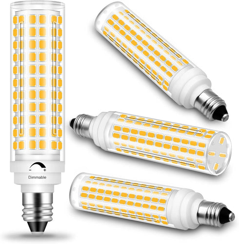 E11 LED Bulb Dimmable,100W Halogen Bulbs Equivalent,T4 Mini Candelabra LED Bulb Dimmable 10W 1000LM,Warm White 3000K,120V 75W 100W JDE11 LED for C...