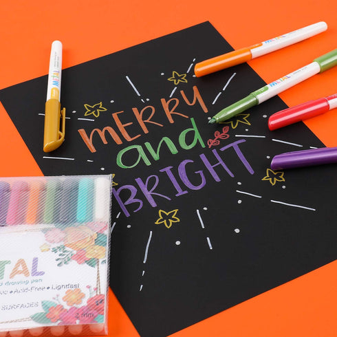 Sunshilor Metallic Markers Medium Point Metallic Marker Pens for Black Paper, Rock Painting, Easter Egg, Halloween Pumpkin, Card Making, Signature...