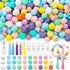 121 PCS Silicone Beads for Keychain Making Kit,12mm 15mm Round 14mm Polygonal Rubber Beads Candy Color Bulk Silicone Loose Beads for DIY Necklace ...