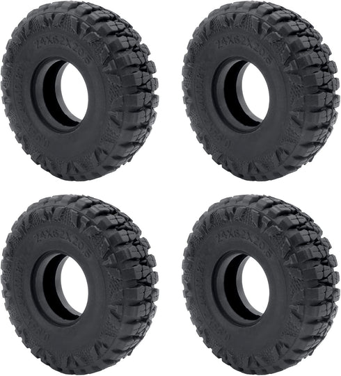 MOHERO 4PCS 1.0" Mud Grappler Rubber Tyre 1.0 Wheel Tires 62 * 22MM for Axial SCX24 90081 AXI00001 002 004 005 006 RC Crawler Car (B Style)...