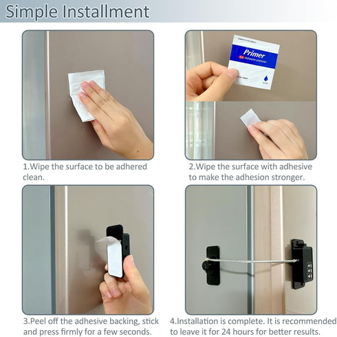 Refrigerator Lock Combination, Child Proof Fridge Lock, Cabinet Locks Baby Proofing, for Fridge, Cabinets, Drawers, Windows and Child Proof Cabine...