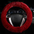 4 Pcs Furry Car Steering Wheel Cover with Fluffy Gear Shift Cover Soft Warm Non-Slip Car Decoration for Women Girls (Wine-red)...