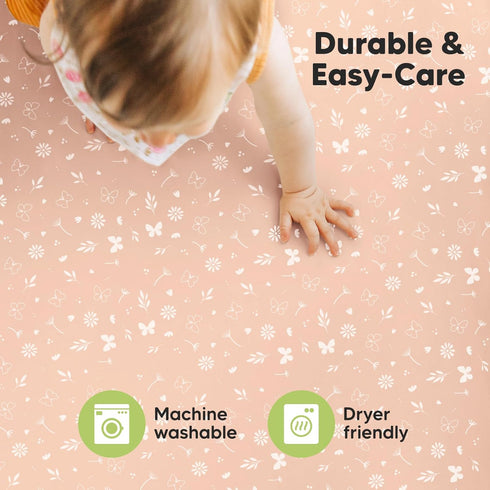 Pack and Play Sheets Fitted, 2-Pack Mini Crib Sheets - Pack N Play Sheets, Organic Fitted Crib Sheet for Pack and Play Mattress, Playard Baby Crib...