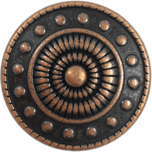 Bezelry 10 Pieces Beads Wheel Metal Shank Buttons. 23mm (7/8 inch) (Antique Copper)...