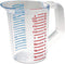 Rubbermaid Commercial Products Bouncer Clear Measuring Cup 2-Cup/0.5-Quart Clear Strong Food Grade Easy Read for Liquid/Dry Ingredients for Home/P...