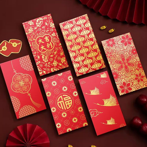 66 Pcs Chinese New Year Red Envelope 2024 Dragon,6 Styles of Red Envelopes Chinese New Year Dragon Red Packet,lucky Chinese Red Money Envelope Wed...