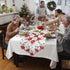 OurWarm Christmas Embroidered Table Runners Poinsettia Holly Leaf Table Linens for Christmas Decorations 15 x 70 Inch...