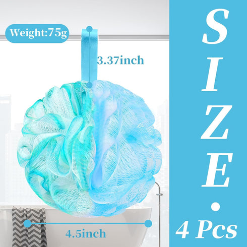 Bath Loofah Shower Sponge Body Back Scrubber Soft Mesh Shower Puffs Exfoliating Loofa for Women & Men Bath Accessories Cleaning Tool (1 Count (Pac...
