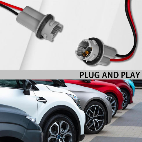 2PCS T15 Harness Pigtail Socket, 194 Bulb Socket Tail Light Wire Wiring Harness T10 T13 T15 Turn Signal Brake Side Marker Light Bulb Adapter Cable...