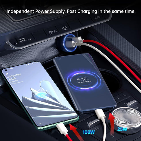 SuperVooc 100W 80W Car Charger Warp Charge 65W for OnePlus 12 12R 11 10 Pro 9 10T 10R 8T 8 7T 7 6T 9R Open Nord 2T CE 2 Lite N20 N10 N100, 25W PD ...