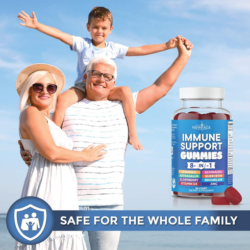 8 in 1 Immune Support Booster Supplement with Astragalus Root, Vitamin C and Zinc 50mg, Vitamin D 5000 IU, Turmeric Curcumin & Ginger, B6, Elderbe...