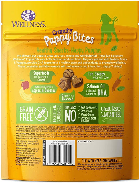 Wellness Puppy Dog Training Treats Natural Grain-Free Puppy Bites (Crunchy and Soft Variety Pack) Bundle with Luving Pets Dog Waste Bag Dispenser...