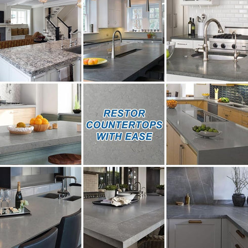Quartz Countertop Chip Repair Kit(Light Gray), Marble and Granite Repair to Fix Nicks, Chips or Scratches on Granite, Marble Porcelain, Corian, Tr...