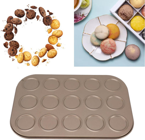 Pssopp Muffin Top Pan, Carbon Steel Muffin Baking Cupcake Tin Bakeware Accessories for Yorkshire Pudding Pies Cupcakes Muffin (15 Hole)...