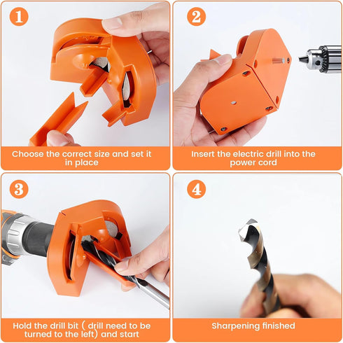 Drill Bit Sharpener, All Bits Mill Drill Machine Blade Sharpening Tool with 4 Grinding Wheels, Multipurpose Drill Bit Grinding Sharpener for High-...