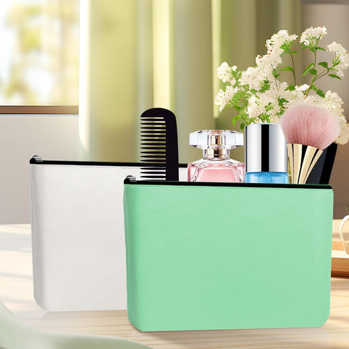 2pcs Makeup Bag With Zipper Large Capacity Travel Cosmetic Bag Multi Purpose Oxford Fabric Zipper Bags DIY Craft Bag Makeup Pouch for Cosmetics St...