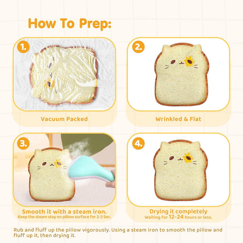 Toast Bread Pillow Funny Sliced Bread Plush Toy Pillows, Funny Food Plushie Stuffed Toy, Cute & Soft Bread Shape Stuffed Decor Toy, Birthday Toy f...
