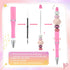 60 Pieces Plastic Beadable Pen Bead Ballpoint Pen Black Ink Beaded Pens for Kids Students Presents Office School Supplies (Candy Color,Classic)...