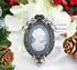 Gyn&Joy Vintage Inspired Cameo Victorian Lady Maiden Crystal Rhinestone Flower Brooch Pin BZ091...
