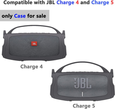 Silicone Cover Case Compatible with JBL Charge 4/Charge 5 Portable Bluetooth Speaker, Soft Skin Sleeve for JBL Charge 4/5 Bluetooth Speaker Access...