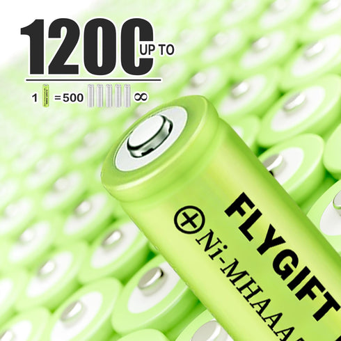 Rechargeable AAA Batteries 500mAh, 1.2V Ni-MH Triple A High Capacity Precharged Solar Batteries for Garden Lights, Pathway Lights, Landscape Outdo...
