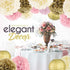 EpiqueOne 22-Piece Tissue Paper Pom Poms Party Set - Pink, Gold & Ivory | Includes 12 Pom Poms, 6 Paper Lanterns, 3 Honeycomb Balls & 1 6.5 ft. Ga...