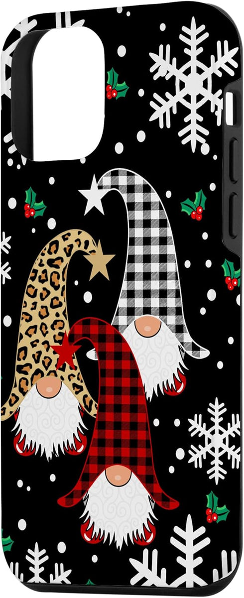 iPhone 12 mini Gnomes Buffalo Plaid Leopard Christmas Tree Santa Xmas Case...