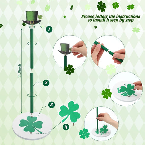 Namalu St. Patrick's Day Shamrock Paper Towel Holder with Round Base Rustic Shamrock Decor for Kitchen and Bathroom Fun Paper Towel Holder Kitchen...