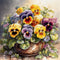 Pansy Flower Pot 11CT Cross Stitch Kits for Beginners Color Printed Stamped Cross-Stitch Supplies Needlework Printed Embroidery Kits DIY Kits Need...