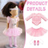 Kajaia 8 Pcs 18 Inch Doll Ballet Ballerina Outfits 18 Inch Doll Clothes and Accessories Ballet Tutu Dance Dress Ballet Shoes Headband Doll Clothes...