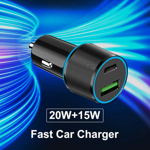 Cluvox 35W USB C Car Charger Adapter, Fast Charging Compatible for iPhone 15 Plus/Pro/Max/14/13/12/11/SE, Samsung Galaxy Phone Charger for Automob...
