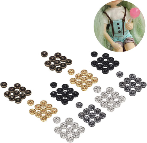 100PCS 5mm Mini Snap Buttons for Doll Clothes Assorted Metal Snap Fasteners Buttons Round Button Buckle Small Press Buttons Miniature Snap Buttons...