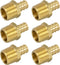 JUWO PEX Fitting, 1/2" Male NPT to 1/2" PEX Adapter for Plumbing Repairs or Remolding, Sturdy and Durable Brass Crimp Fitting (6 Pack)...