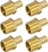 JUWO PEX Fitting, 1/2" Male NPT to 1/2" PEX Adapter for Plumbing Repairs or Remolding, Sturdy and Durable Brass Crimp Fitting (6 Pack)...