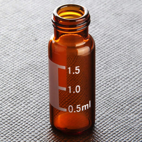 Autosampler Vials,2mL Amber Sample Vials with Write-on Spot and Graduations,Screw top 9-425 Thread Finish,12mm ID x 32mm L(Pack of 100)...