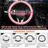 Cute Pink Steering Wheel Cover - Soft Leather Bling Car Steering Wheel Covers for Women & Girls with Sparkly Diamond, 15 inch Car Accessory Wheel ...