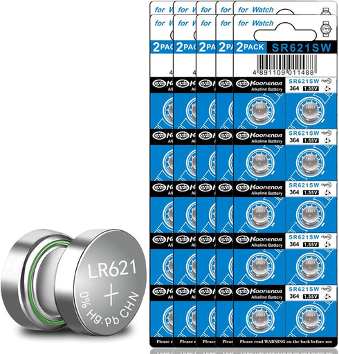 100 Packs SR621SW 364 AG1 Watch Battery Compatible with 364A LR621 SR621 LR60 SR60 164 Alkaline Button Cell 1.55v Batteries...