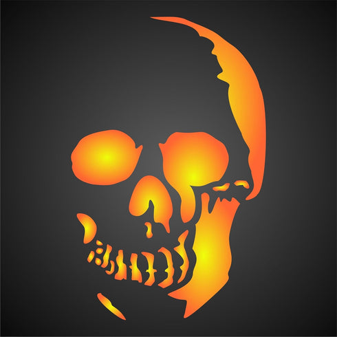 Halloween Skull Stencil, 7.5 x 12 inch (L) - Scary Halloween Head Stencils for Painting Template...