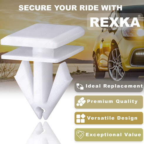 Rexka 20pcs Rocker Panel Moulding Clips White Nylon 68092697AA Compatible with Jeep Liberty Dodge Durango Charger Chrysler 300...