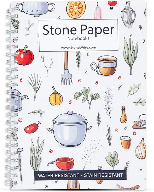 Waterproof Cooking Notebook - For Grocery Lists or a Recipe Book to Write in Your Own Recipes - Chefs - Cooks - Bakers - All Cooking Fans - 50 She...